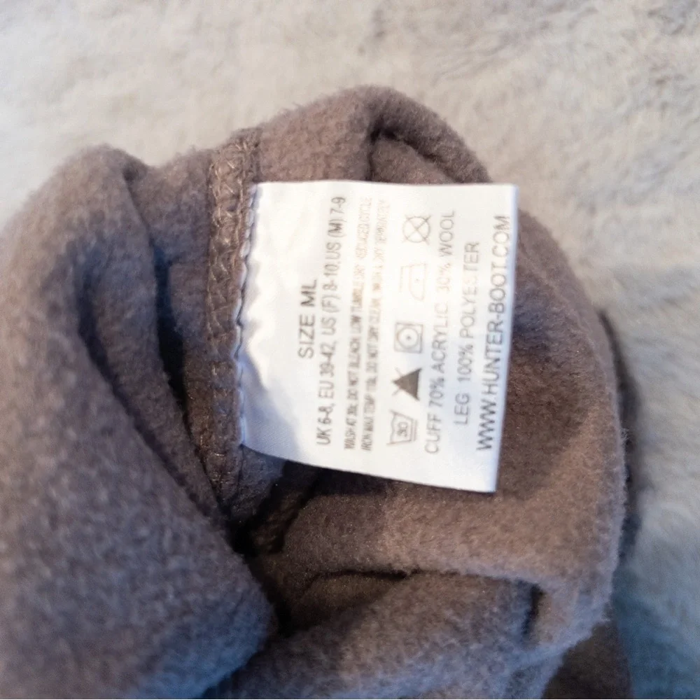 Hunter Cable Knit Welly Boot Socks Charcoal Gray ML US8-10 EU39-42 - Picture 5 of 5